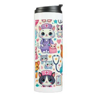 Termo enfermera Skinny Tumbler, copa kawaii 20oz para ga