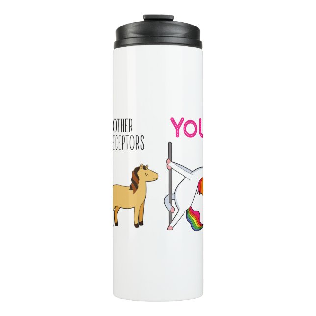 Termo Enfermero receptor de la enfermera Funny Unicorn (Anverso)