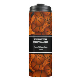 Termo entrenador de patrón de baloncesto regalo con nomb