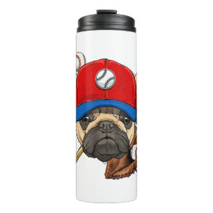 Termo Entrenador del equipo de béisbol Pug Dog Lover Pug