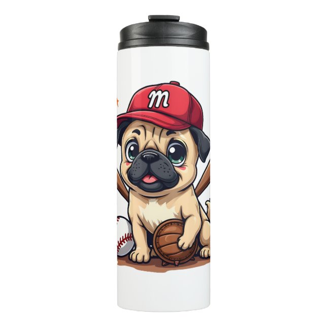 Termo Entrenador del equipo de béisbol Pug Dog Lover Pug (Anverso)