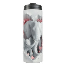 Envoltura de Tumbler de Valentine 3D Mamá y Elefan