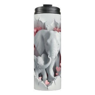 Termo Envoltura de Tumbler de Valentine 3D Mamá y Elefan