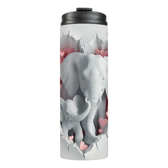 Termo Envoltura de Tumbler de Valentine 3D Mamá y Elefan (Anverso)