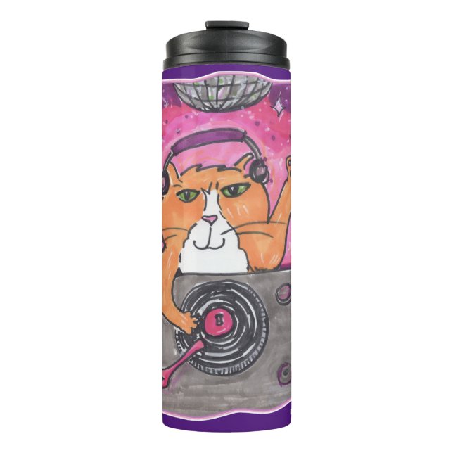 Termo Epic Dj Cat Marker Art Ilustracion Personalizado (Anverso)