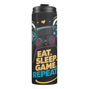 Termo Epic Gaming Gear. Come. Duerme. Juego. Repite. Win