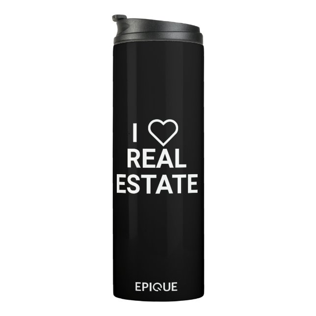 Termo Epique I Heart Real Estate Black Tumbler (Rotado hacia la derecha)
