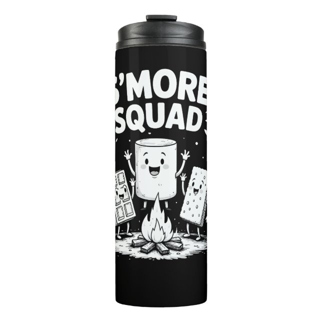 Termo Equipo de S'mores Camping Fuego Cute Marshmallow (Anverso)