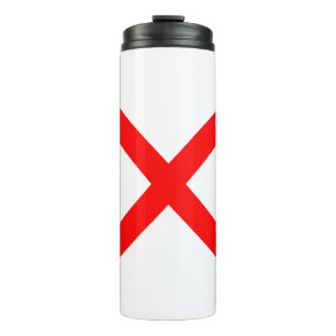 Termo Equis Monograma de Letra Roja con Estilo
