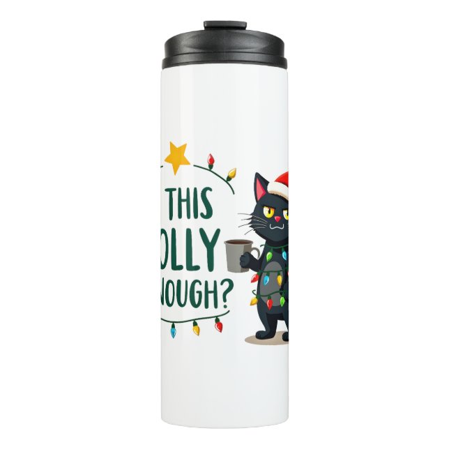 Termo Es lo suficientemente alegre Gato Negro Feliz Navi (Anverso)