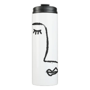 Termo Esbozo de la cara pintada con un pincel de acuarel