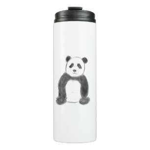 Termo Esbozo de panda blanco y negro