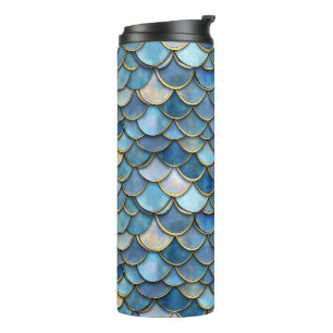 Termo Escala de sirenas de oro azul