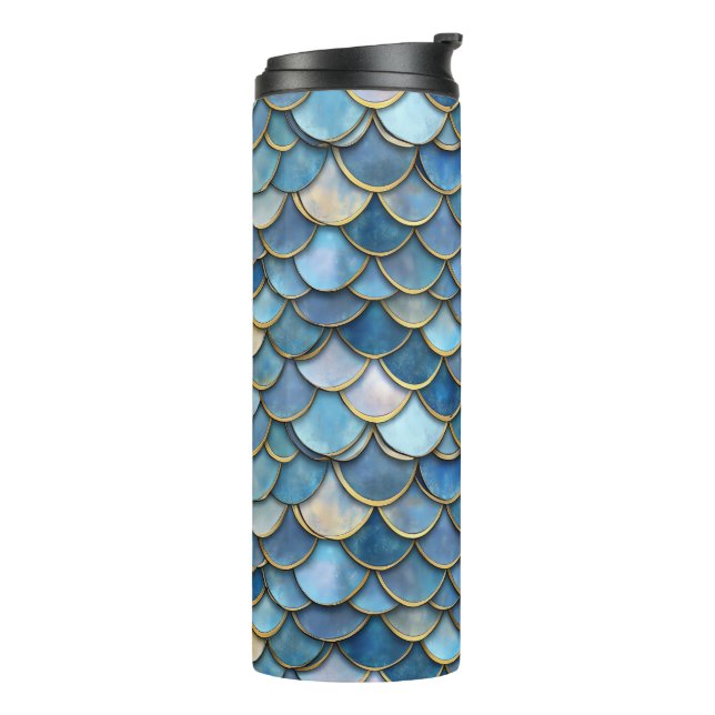 Termo Escala de sirenas de oro azul (Rotado hacia la izquierda)