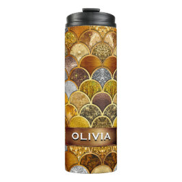 Termo Escalas de sirena de chicles de oro elegantes