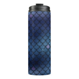 Termo Escama de sirena con brillo azul marino