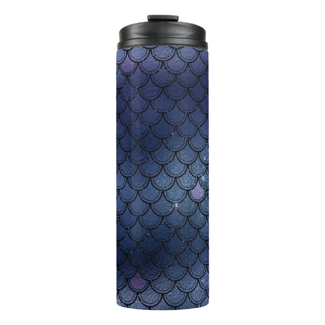 Termo Escama de sirena con brillo azul marino (Anverso)