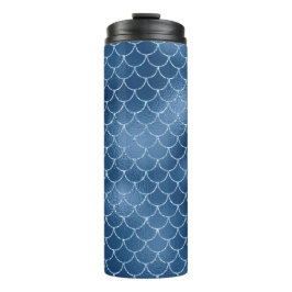 Termo Escama de sirena con brillo azul marino