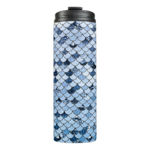 Termo Escamas de sirena azules y aqua