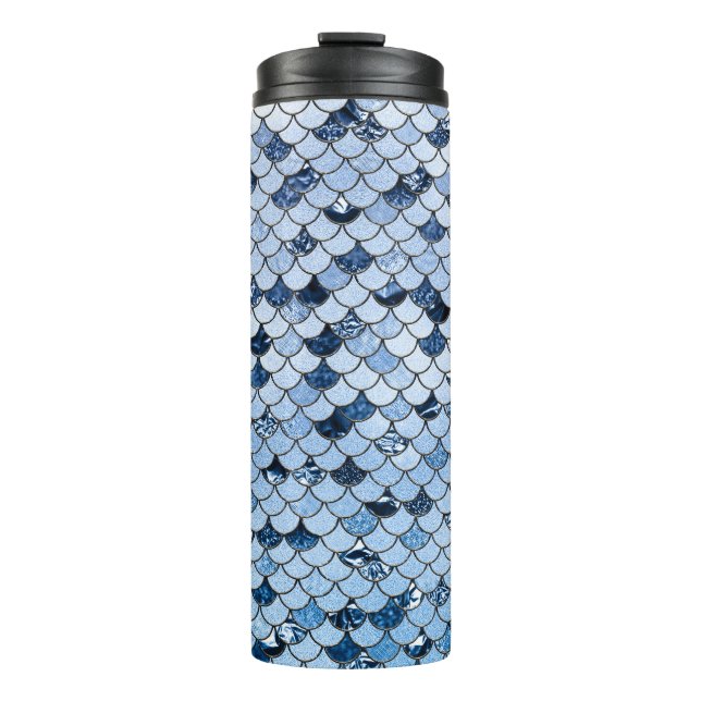 Termo Escamas de sirena azules y aqua (Anverso)