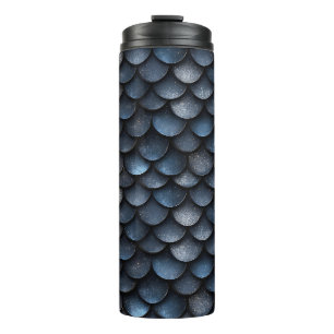 Termo Escamas de sirena destello azul oscuro