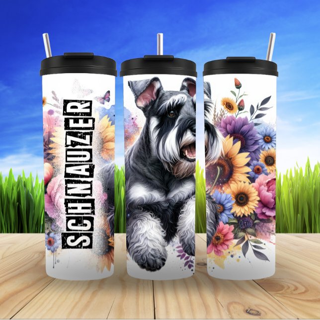 Termo Escarcha floral de Schnauzer (Subido por el creador)