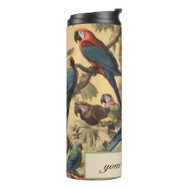 Termo Escena botánica vintage parrotspersonalizable