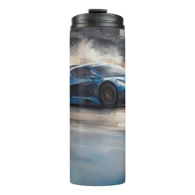 Termo Escena dinámica de raza urbana azul (Anverso)