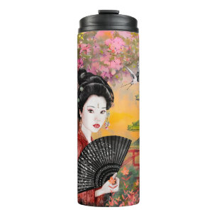 Termo Escena japonesa con una mujer