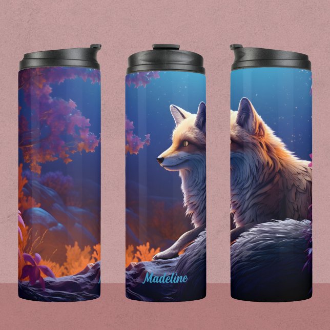 Termo Escena nocturna de Red fox (Front and side views in one handy image)
