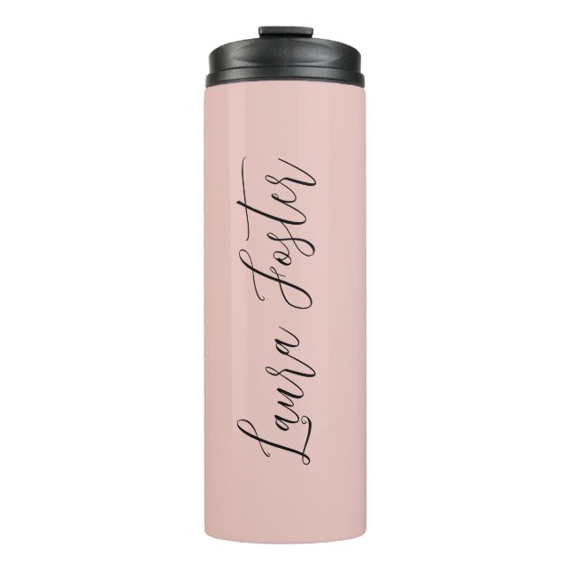 Termo Escritura a mano clásica Nombre elegante Rosa Oro (Anverso)