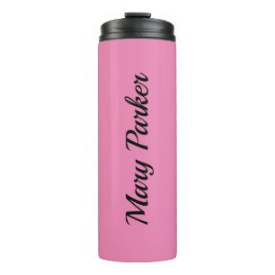 Termo Escritura a mano Nombre profesional simple rosa si