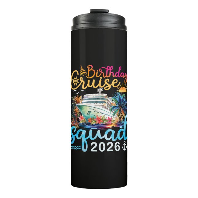 Termo Escuadrón de crucero de cumpleaños 2026 (Anverso)