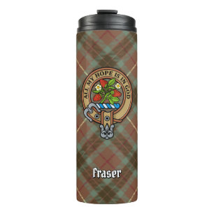 Termo Escudo de Clan Fraser sobre la caza del tartán