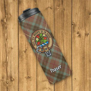 Termo Escudo de Clan Fraser sobre la caza del tartán
