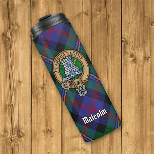 Termo Escudo de Clan Malcolm sobre tartán