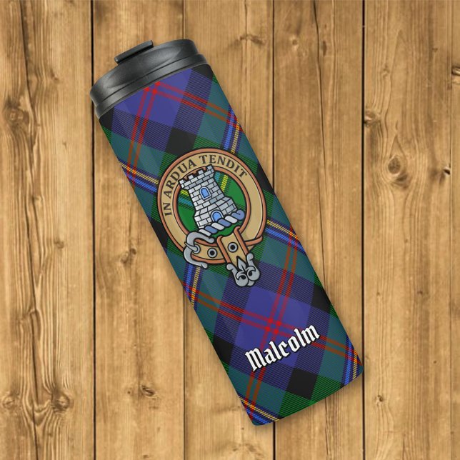 Termo Escudo de Clan Malcolm sobre tartán (Subido por el creador)