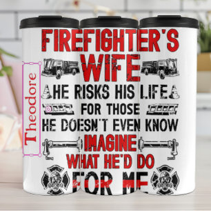 Termo Eslogan Orgulloso de la Esposa de Bombero
