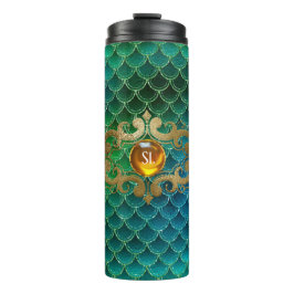 Termo Esmeraldas de la sirena de piedras preciosas y ver