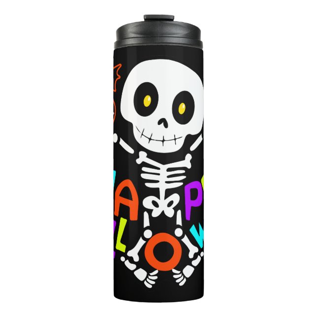 Termo Espectacular esqueleto de Halloween y diseño de mu (Anverso)