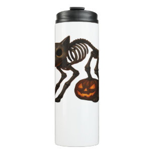 Termo Espectacular gato Skeleton Halloween regalo camise