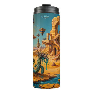 Termo Espejismo del desierto Ocra Naranja Azul Turquesa