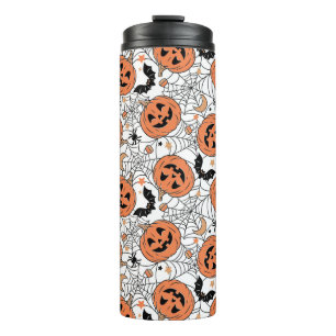Termo Espeluznante Patrón Halloween de Calabaza