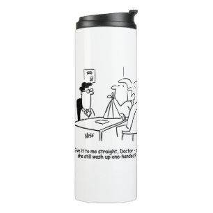 Termo Esposa tiene brazo roto en un tumbler térmico con