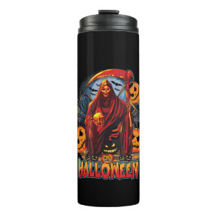 Termo Esqueleto malvado de Halloween, Calabaza