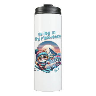 Termo Esquiando gatos en las Meowtains