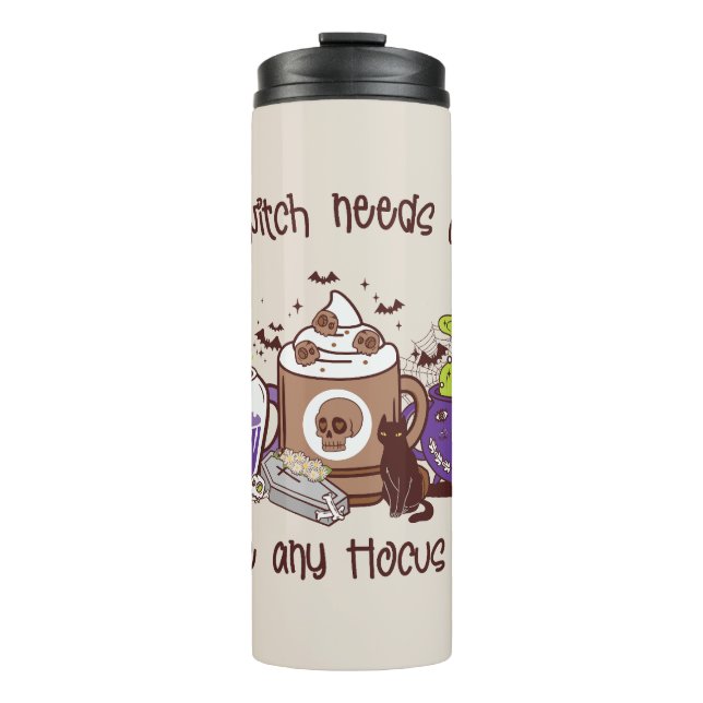 Termo Esta bruja necesita café (Anverso)