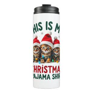 Termo Esta es mi camisa de pijama de Navidad Gato Amante