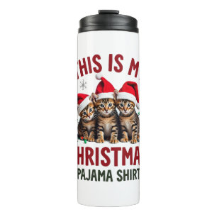 Termo Esta es mi camisa de pijama de Navidad Gato Amante
