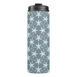 Termo Estallido de Estrella Azul Suave sobre Patrón Gris
